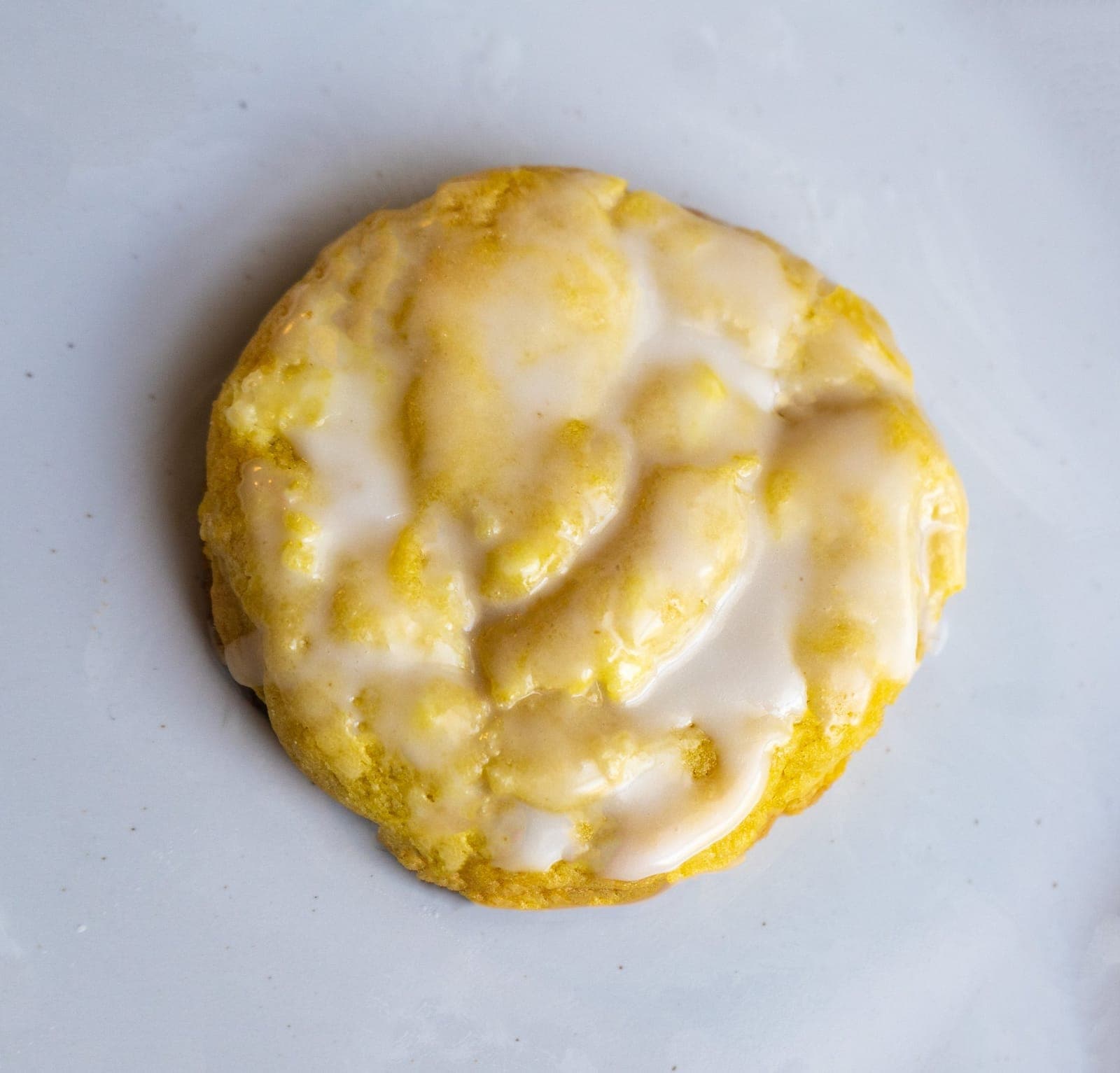 Lemon Sunshine cookie with a white lemon drizzle